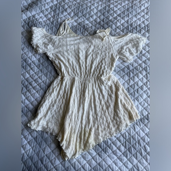 Free People Lace Short Sleeve Romper Ivory Size Medium - Picture 2 of 5